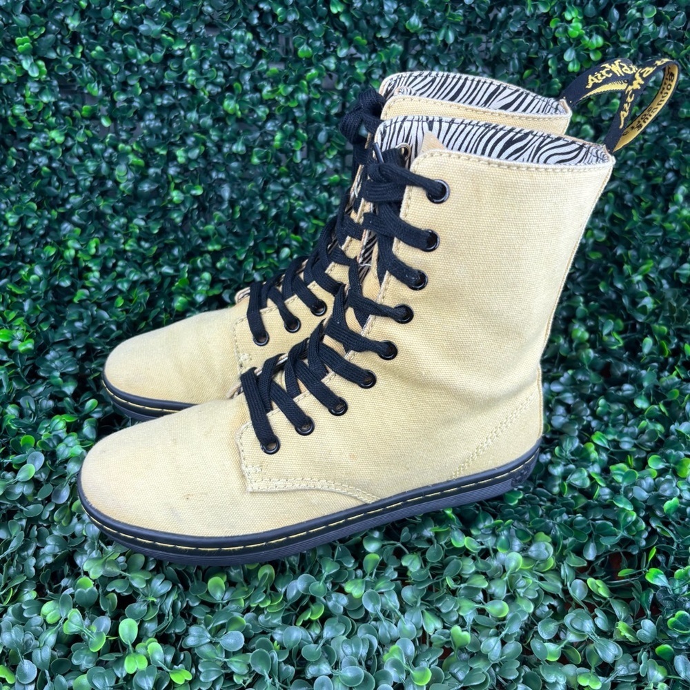 DR.MARTENS STRATFORD 9-EYE FOLD DOWN CANVAS BOOTS SIZE 6WOMAN - Picture 3 of 8